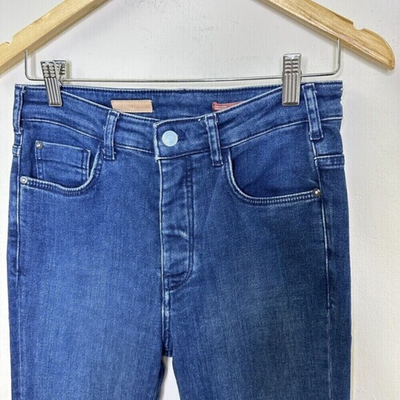 Pilcro and the Letterpress Flare Jeans Blue Dark Wash Stretch Women's Size 26T - Picture 4 of 12